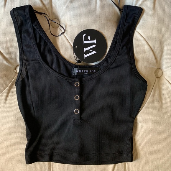 Black Crop Tank Top - Picture 3 of 4